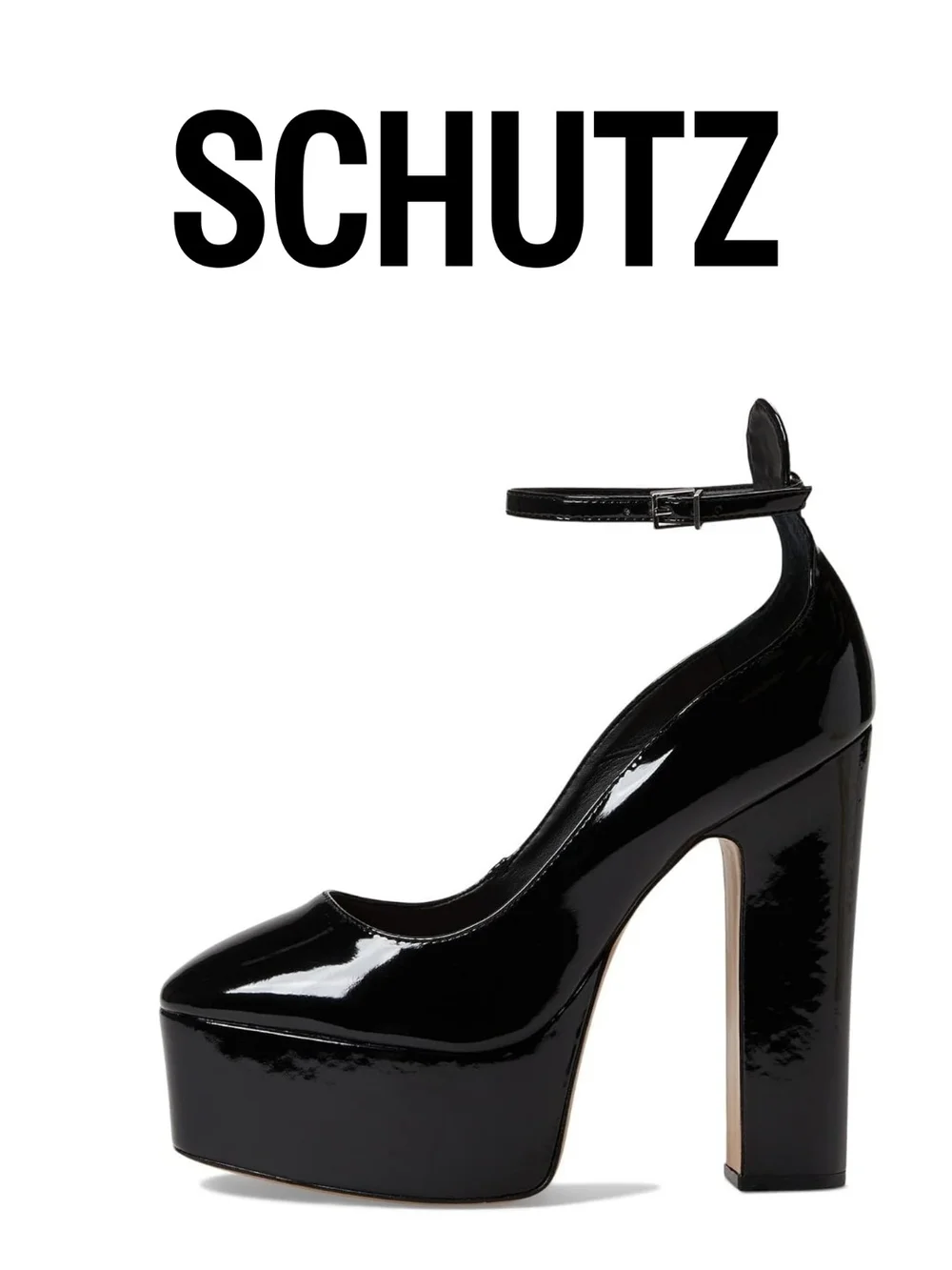 Schutz - Renee Black Patent Platform Pumps - Size 8.5m